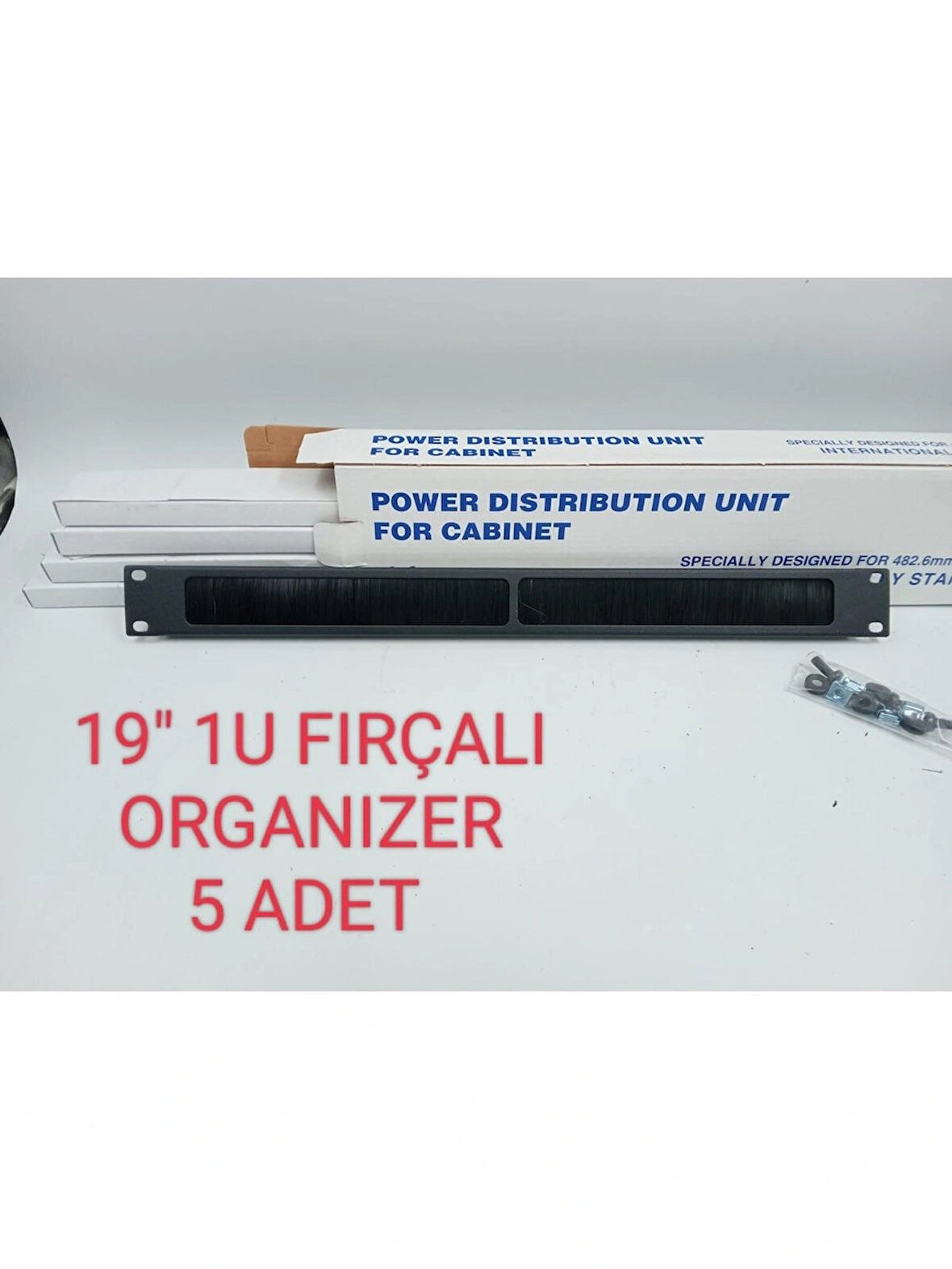 AMP 19'' 1U Fırçalı İki Bölmeli Organizer (5 Adet)