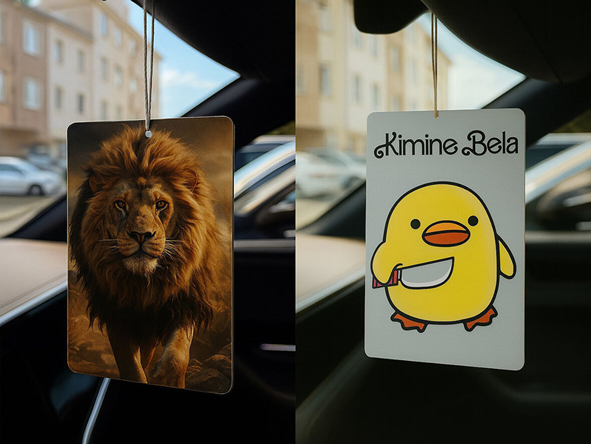Aslan ve Kimine Bela Kimine Fena - İkili Oto Kokusu - Dekoratif Araç Kokusu ve Aksesuarı