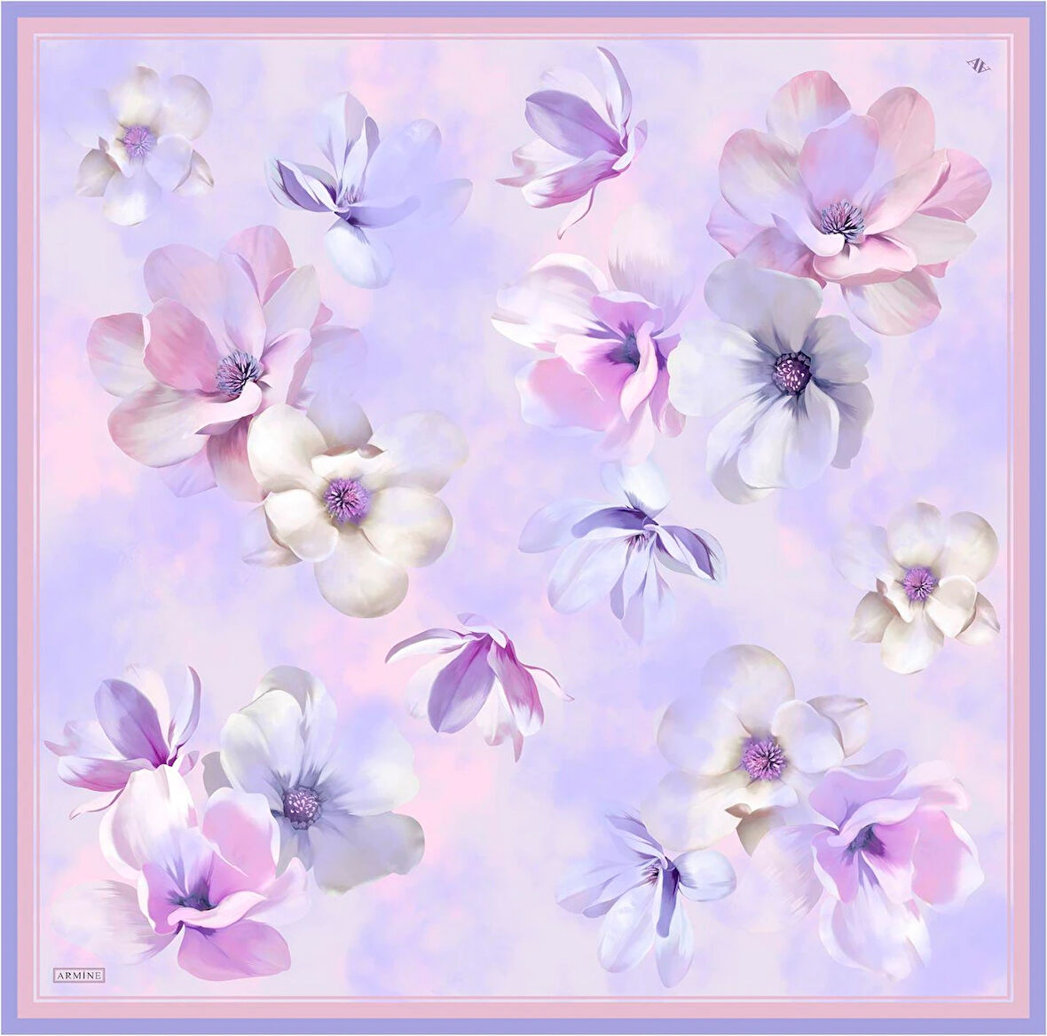 Çiçek Desenli Saf İpek Sura Eşarp 9305 81