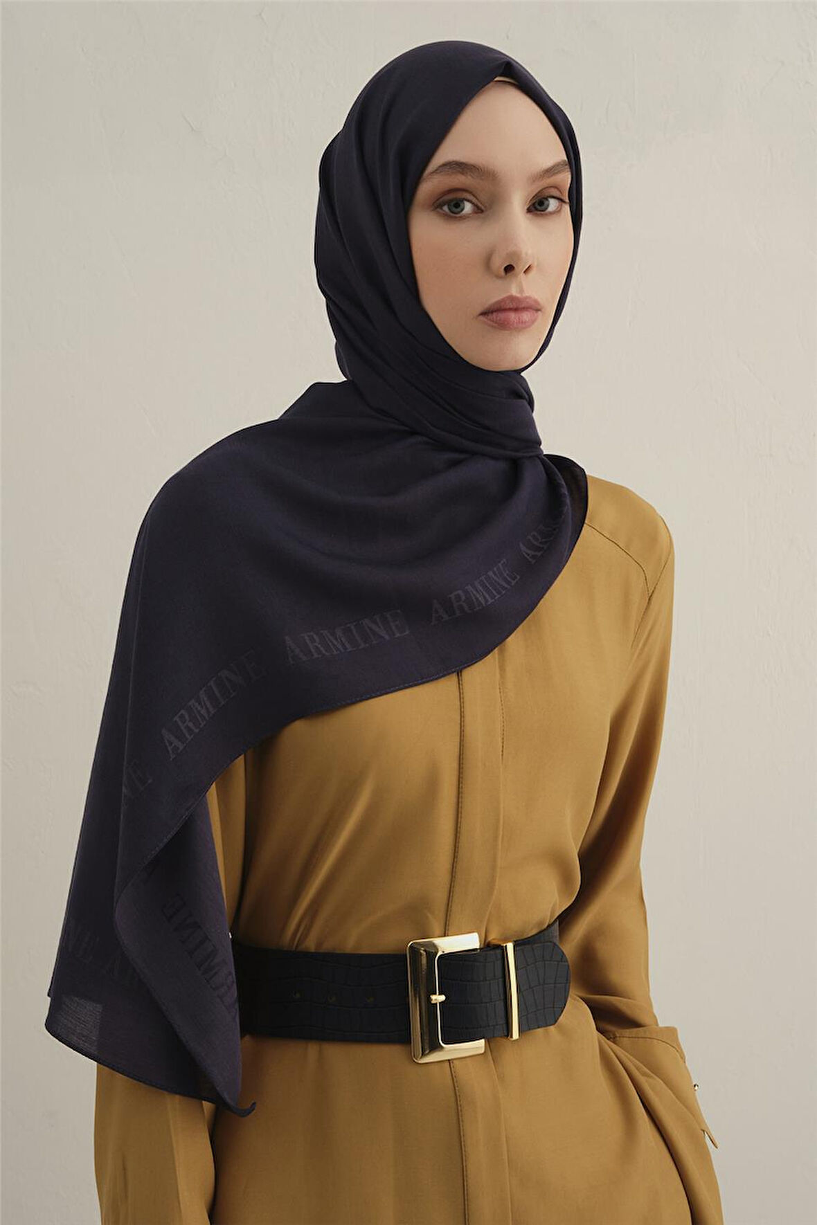 Logo Bordürlü Pamuk İpek Şal 1