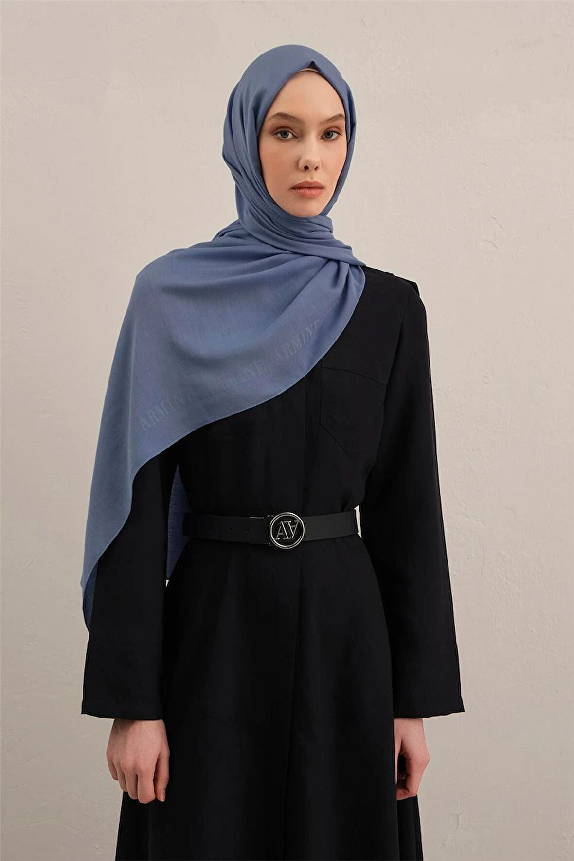 Logo Bordürlü Pamuk İpek Şal 1