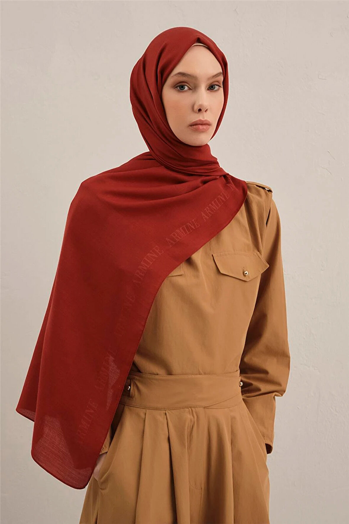 Logo Bordürlü Pamuk İpek Şal 1