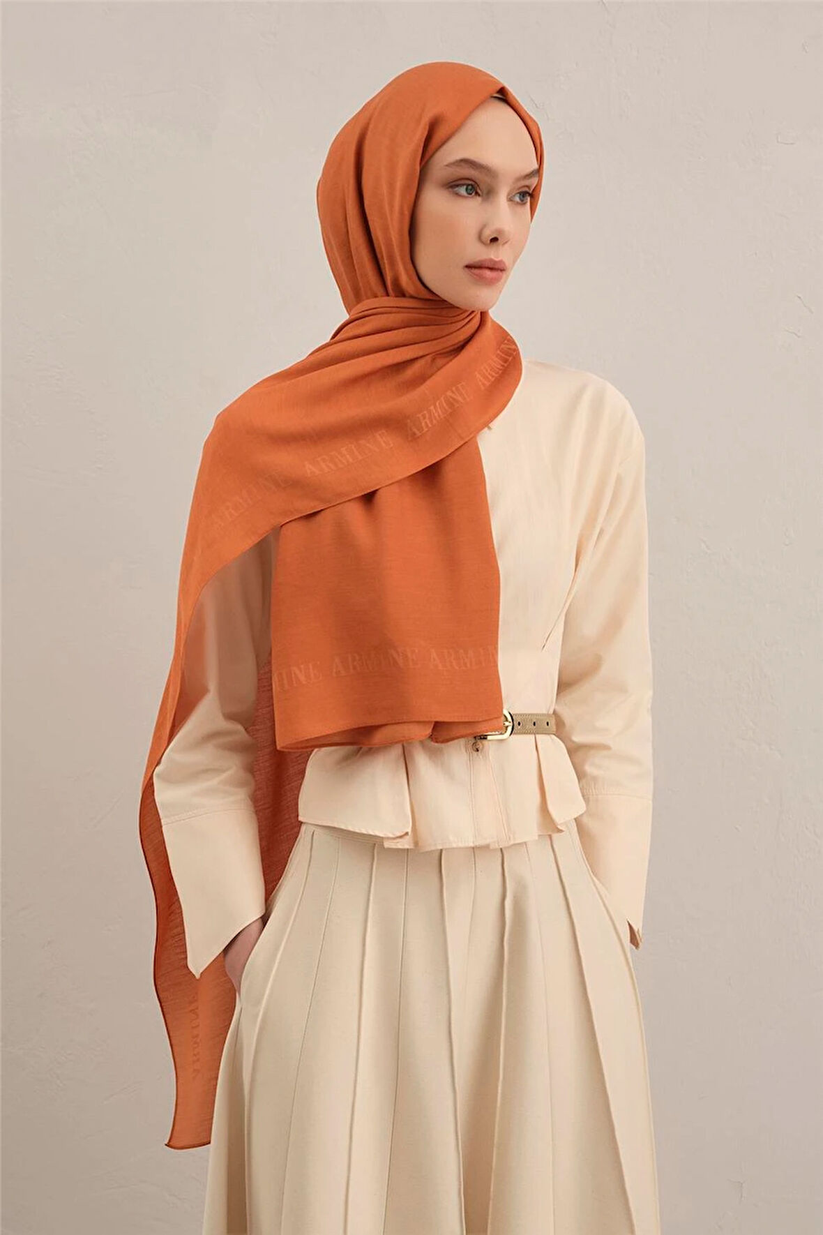 Logo Bordürlü Pamuk İpek Şal 1