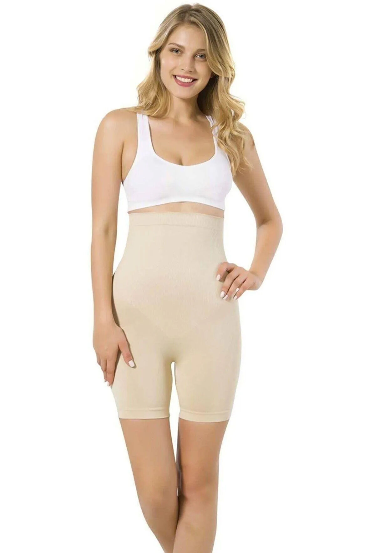 Kadın Bej Seamless Boxer Korse