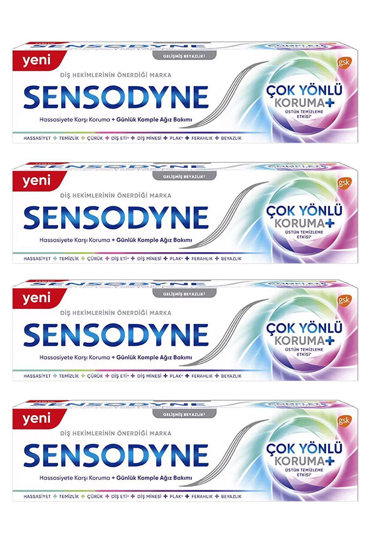 Sensodyne Çok Yönlü Koruma Gelişmiş Beyazlık 50 ml 4 Adet