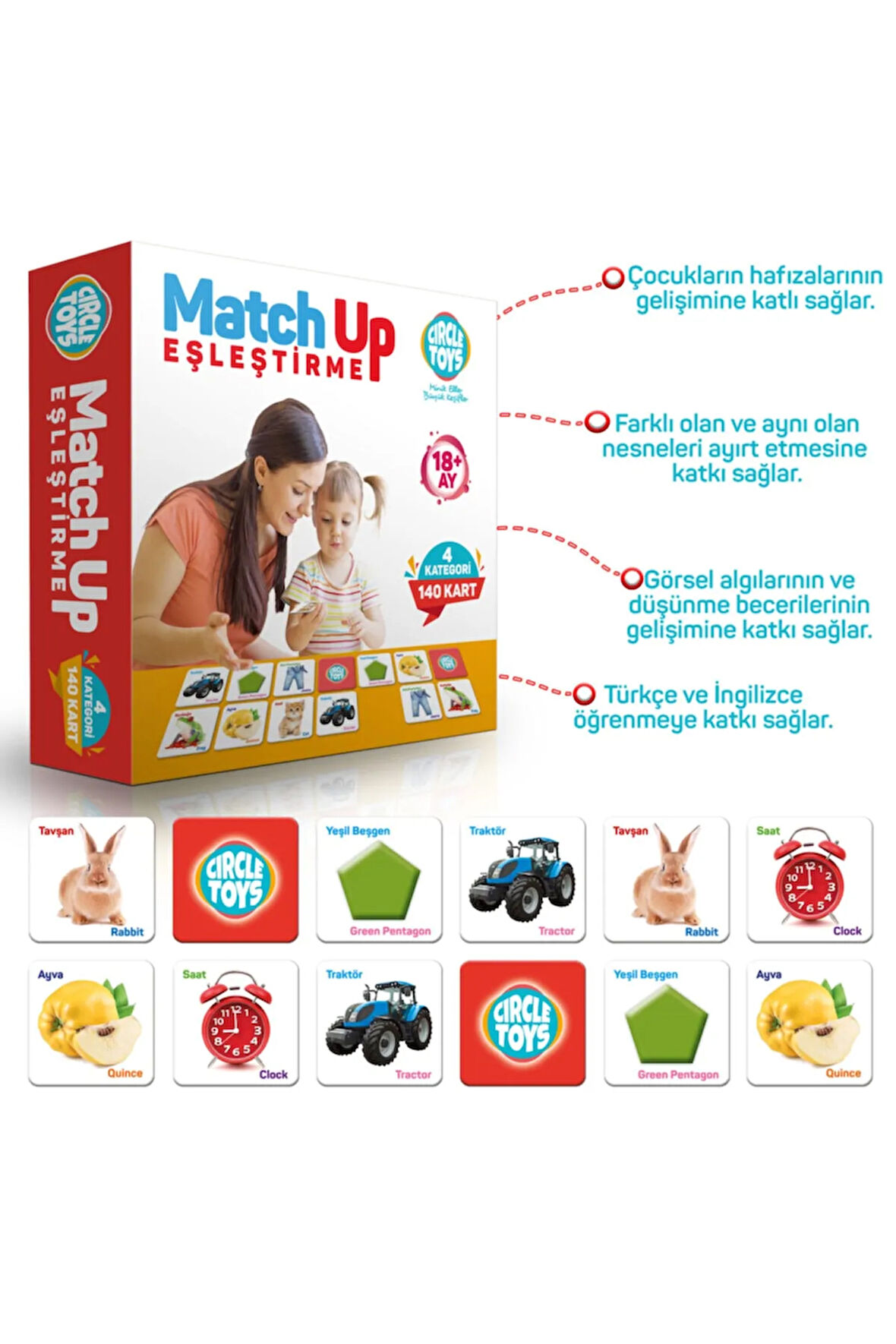 Özlem Toys Match Up Eşleştirme Kartları Görsel Algılama Düşünme Becerisi Gelişimi.