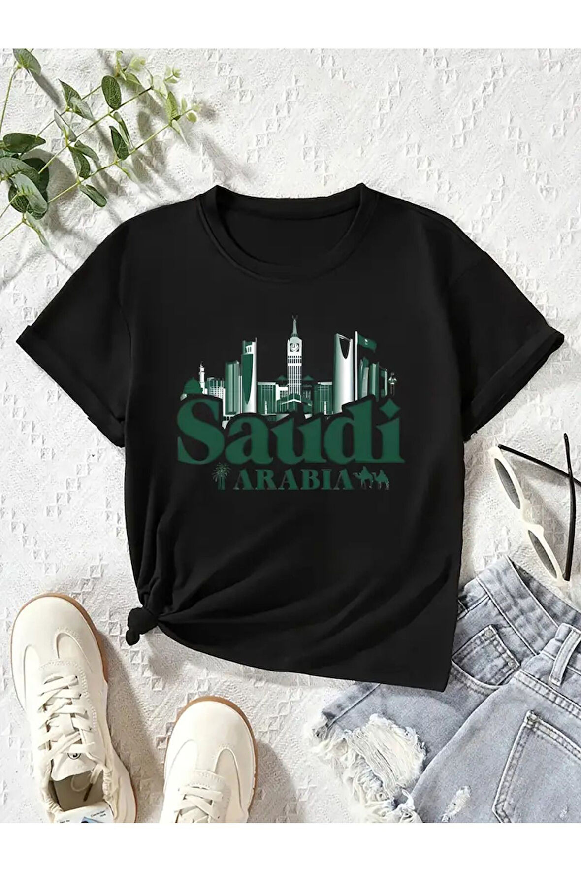 Unisex Saudi Baskılı Oversize Tshirt