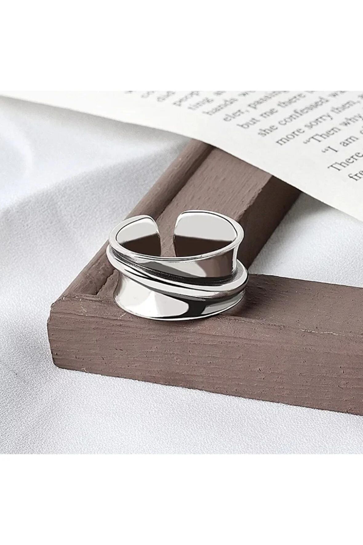 925 Ayar Gümüş Geometrik Bohem Tarz Ayarlanabilir Yüzük