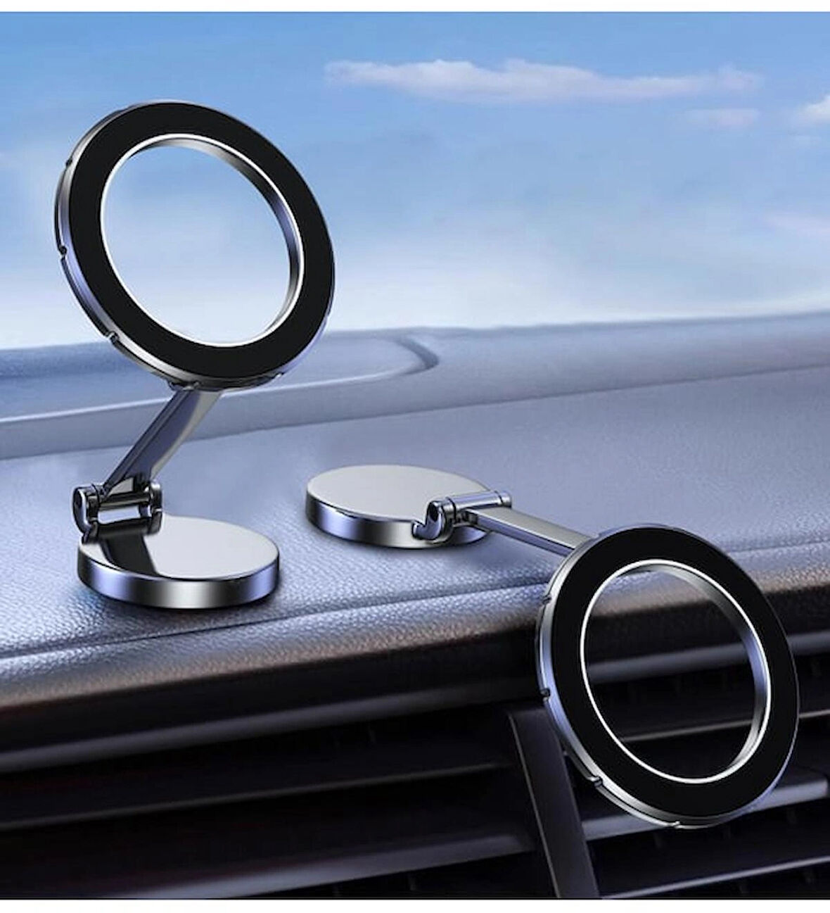 ASTRALED Magsafe Mıknatıslı Magnetik Stand Araç Içi Telefon Tutucu (WİRELESS ŞARJ YAPMAZ) Siyah