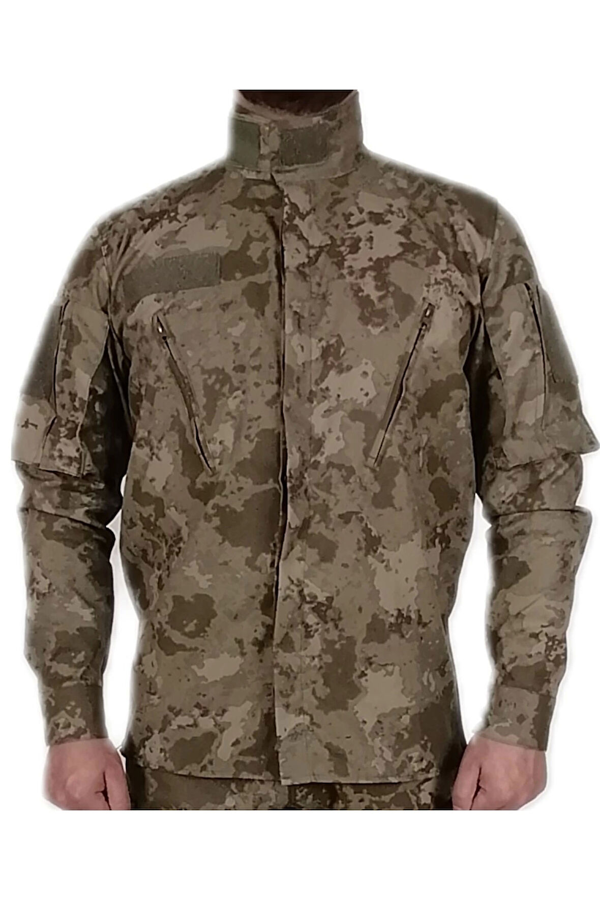 Yeni Tip Askeri Kamuflaj Uzun Kollu Gömlek Kışlık
