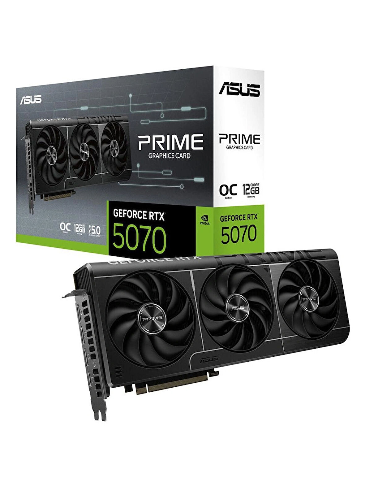 Asus PRIME-RTX5070-O12G-NVIDIA-GEFORCE-RTX 5070-12GB GDDR7-192BIT--OC-2XHDMI-3XDP-DLSS4 Ekran Kartı