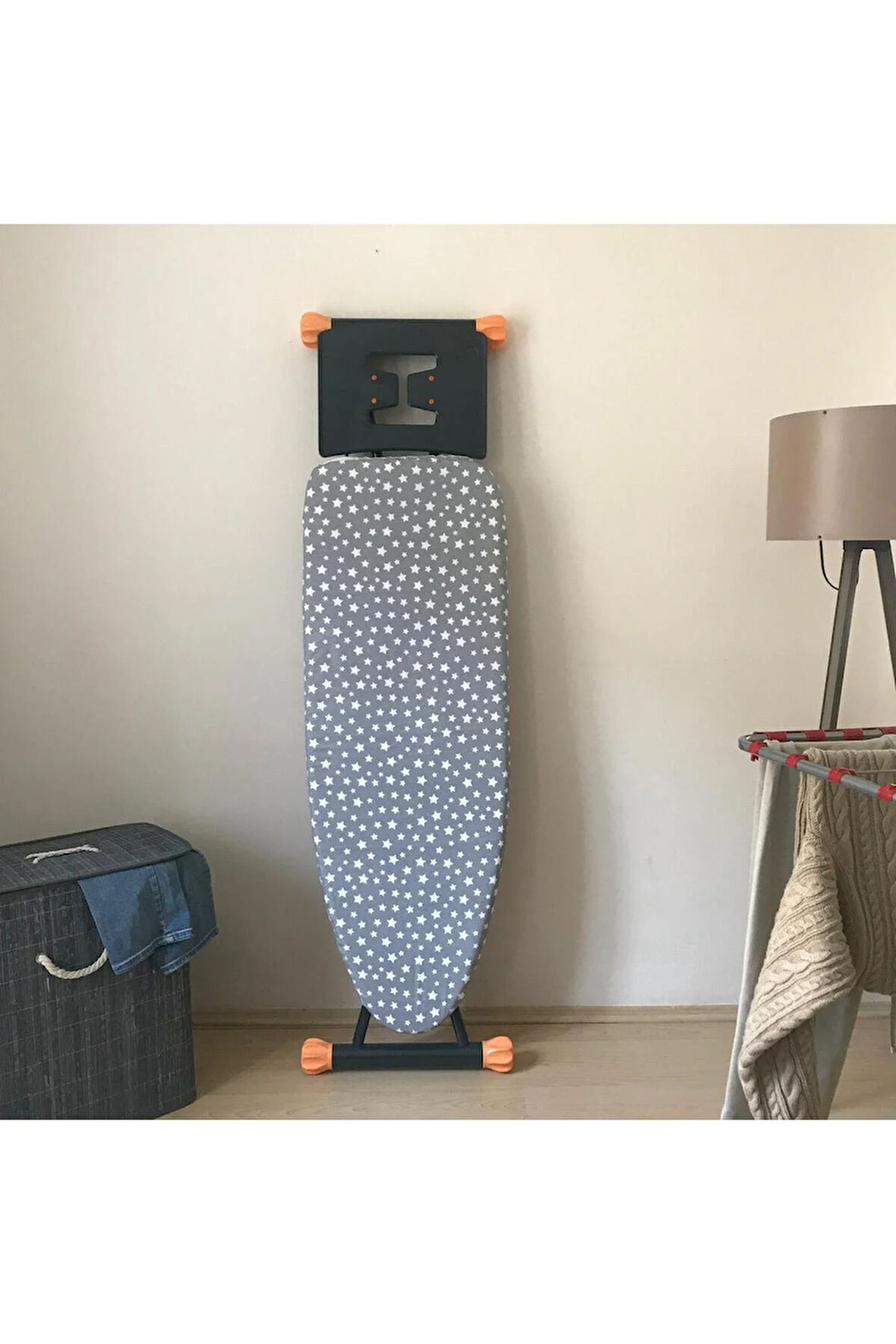 Ütü Masası Kılıfı Büyük Boy Ipli Stoperli Keçeli Kılıfı Örtüsü Bezi 55x140cm Ahter Gri