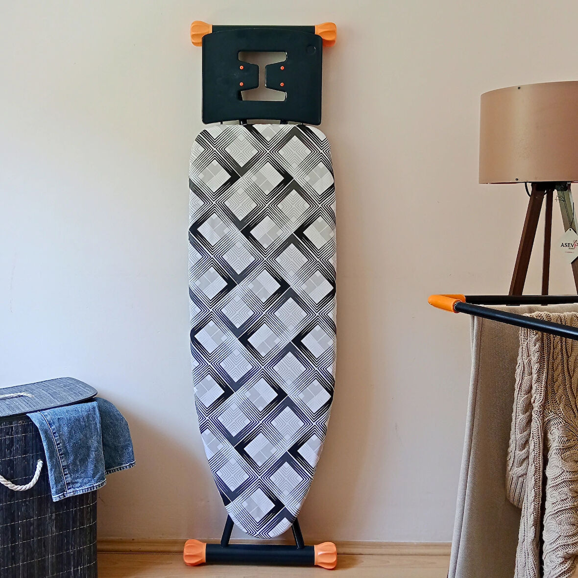 Ütü Masası Kılıfı Büyük Boy İpli Stoperli Keçeli Kılıfı Örtüsü Bezi 55x140cm Karosi