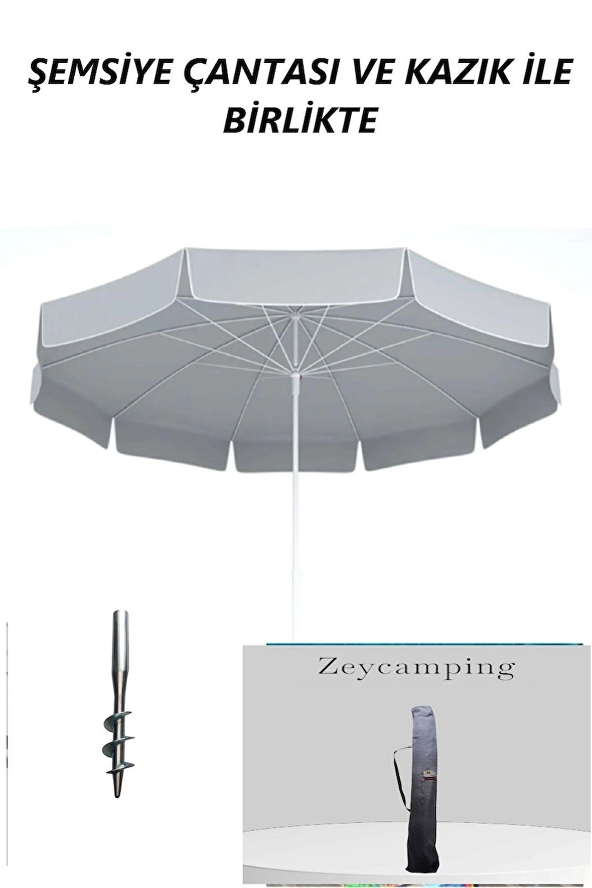  ZEYCAMPİNG PLAJ KAMP BAHÇE BALKON DENİZ 200 CM  TAŞIMA ÇANTASI VE DEMİR KAZIK İLE ( BİDON HARİÇ )