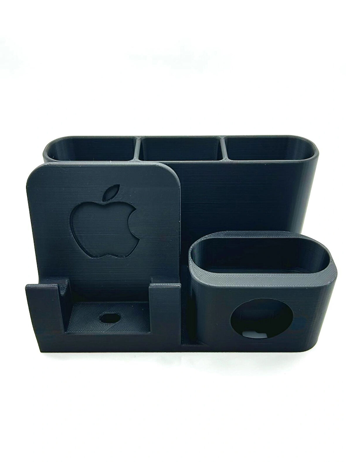 Şarj Standı - Iphone, Apple Watch ve Airpods Uyumlu Masaüstü Şarj Organizeri Kalemlik Bölmeli