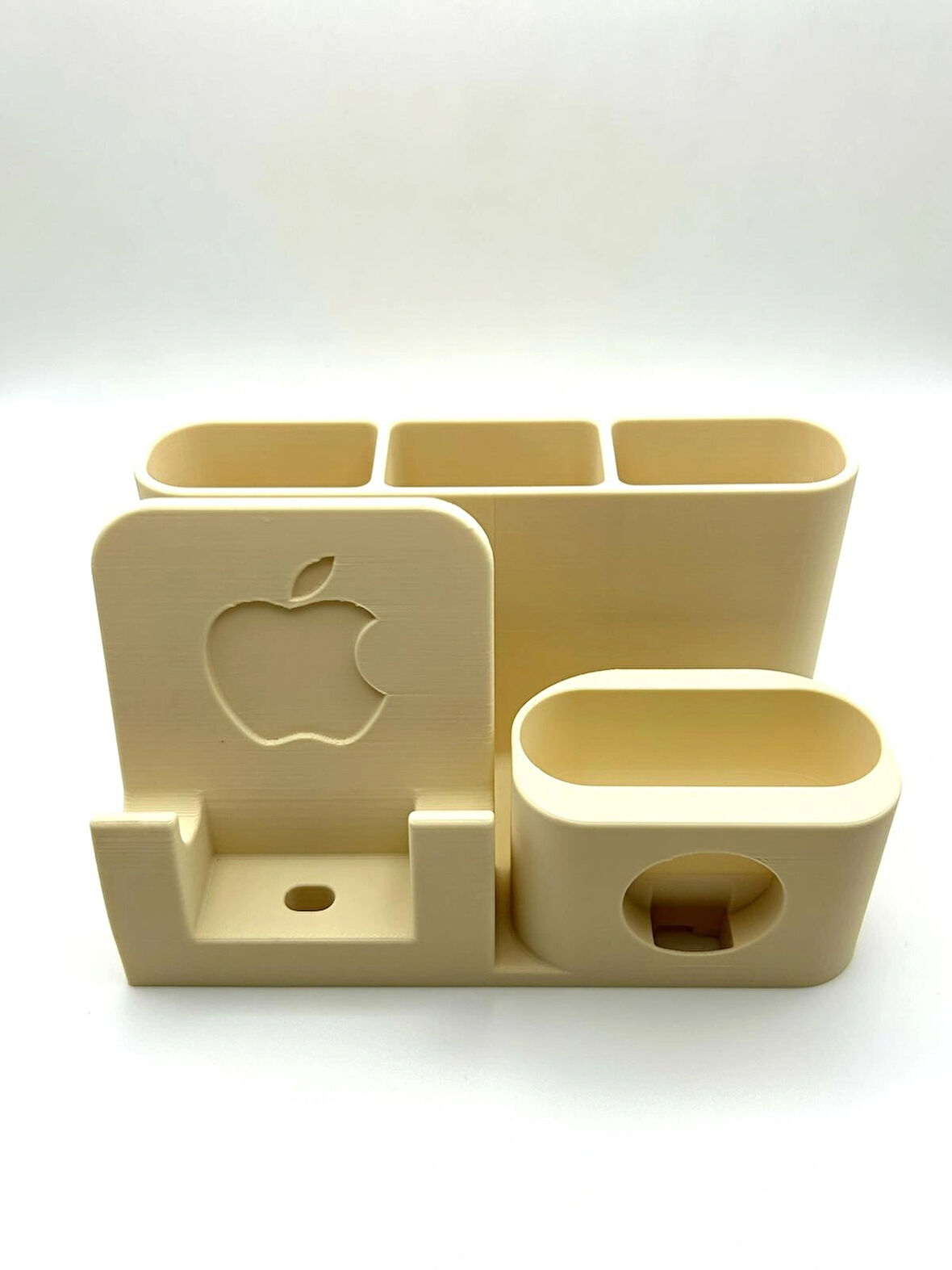 Şarj Standı - Iphone, Apple Watch ve Airpods Uyumlu Masaüstü Şarj Organizeri Kalemlik Bölmeli