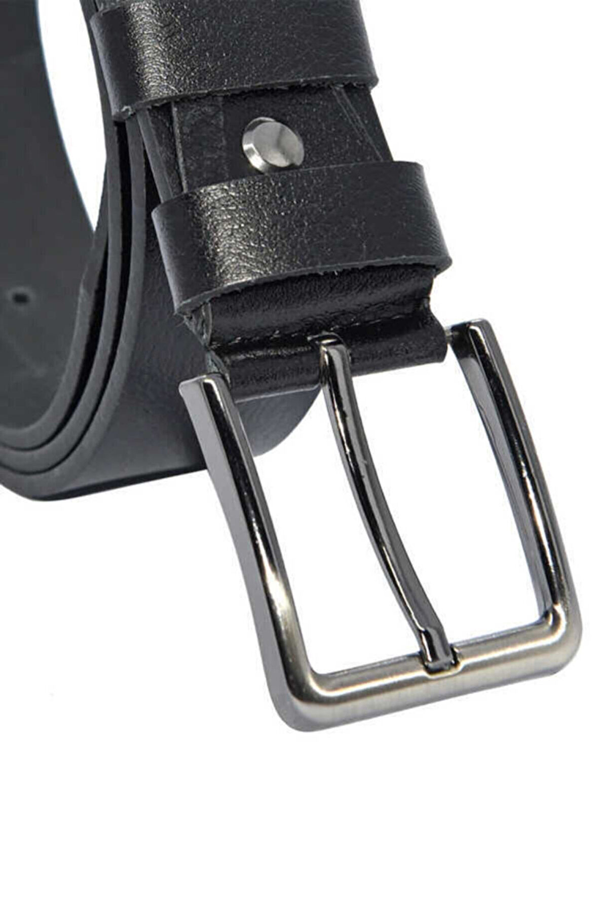 4 Cm. Klasik Hakiki Deri Kemer Siyah Düz