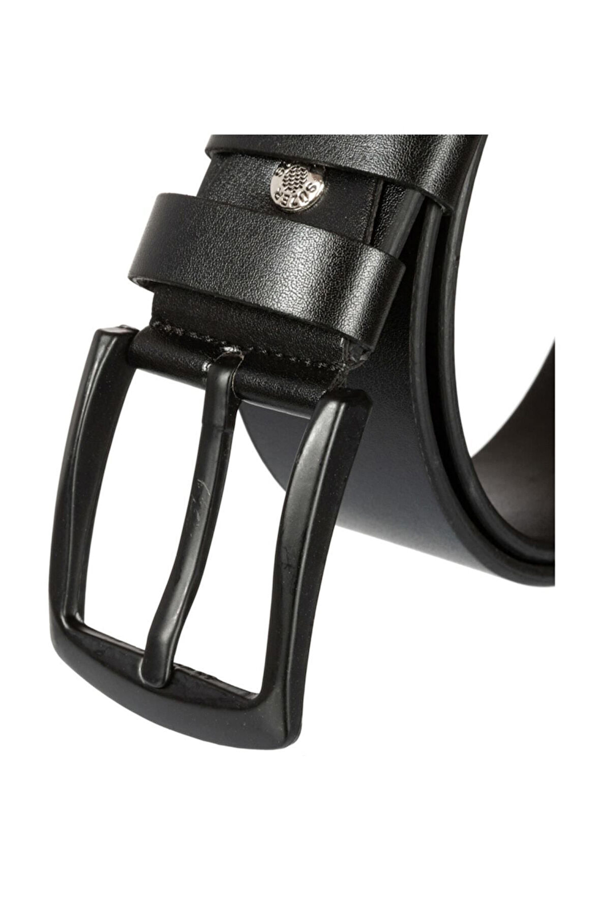 Siyah Suni Deri Düz Renk 4.5 Cm.lik Spor Kemer - 4500-düz