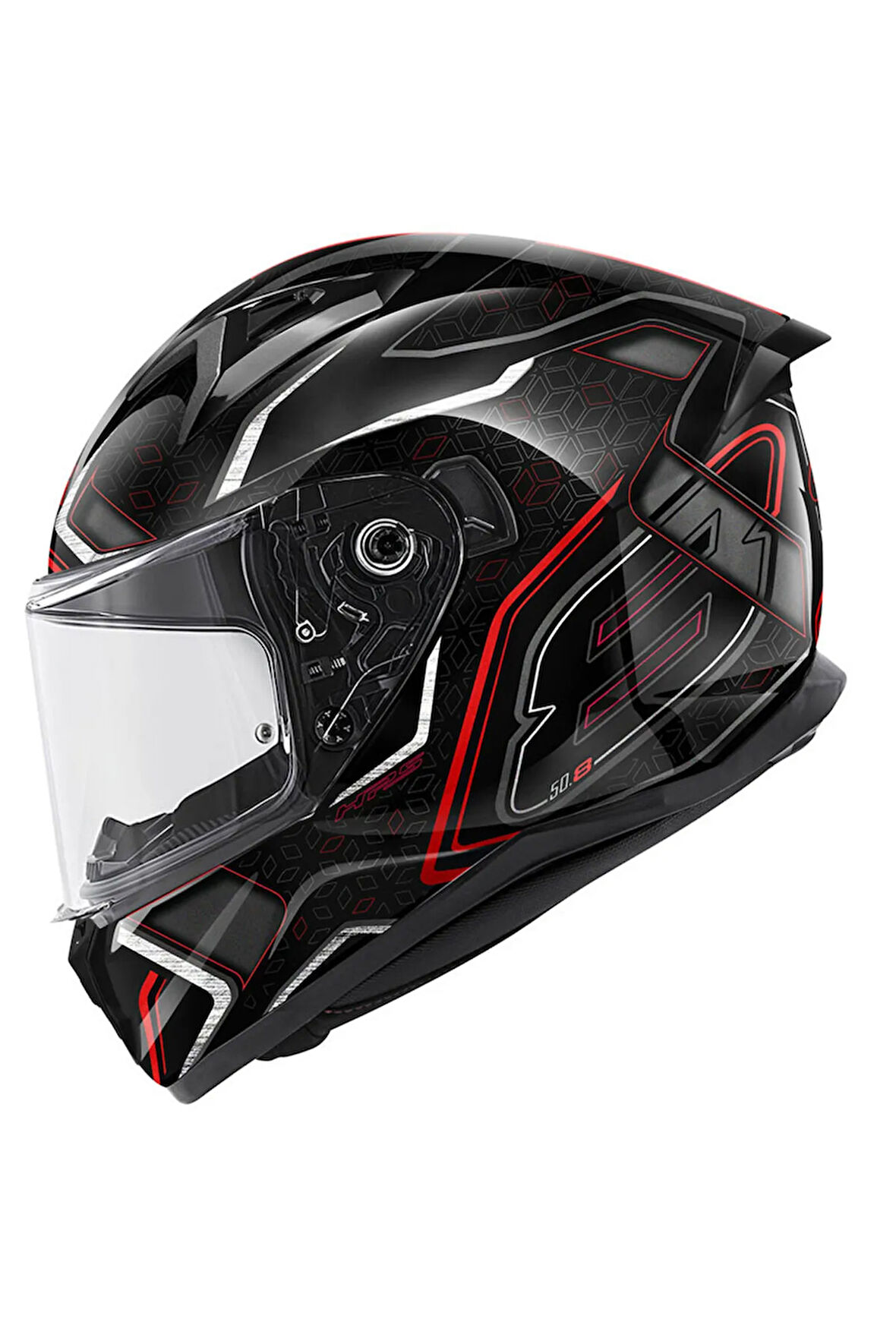 50.8 MYSTICAL SİYAH-KIRMIZI-TITANIUM KASK