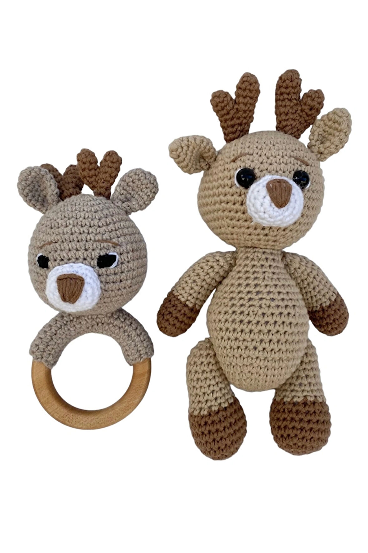 Amigurumi Geyik Uyku Arkadaşı Ve Diş Kaşıyıcı Seti