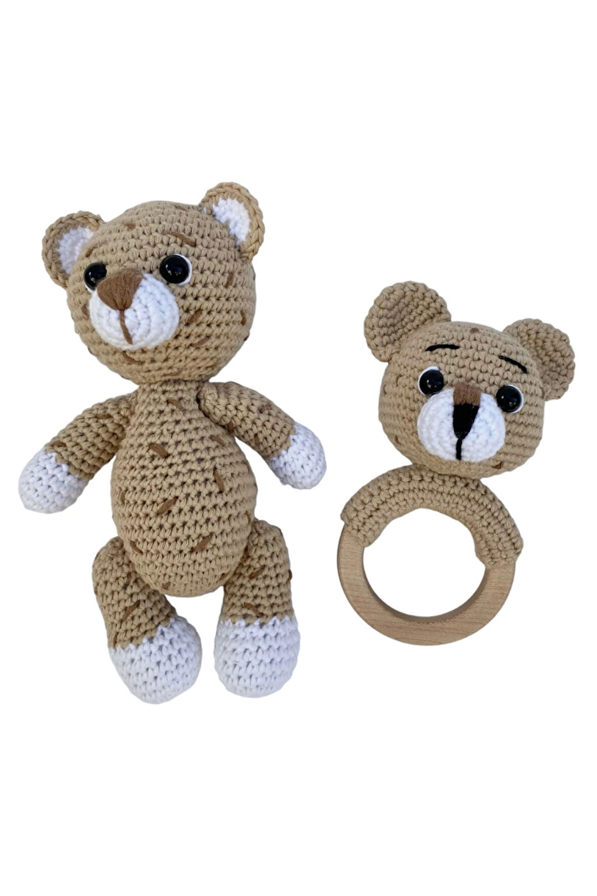 Amigurumi Leopar Uyku Arkadaşı Ve Diş Kaşıyıcı Seti