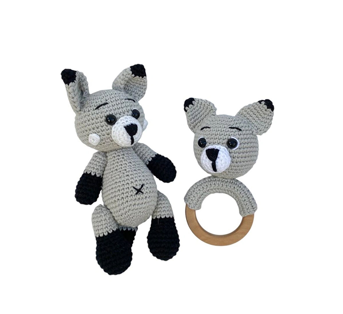 Amigurumi Tilki Uyku Arkadaşı Ve Diş Kaşıyıcı Seti
