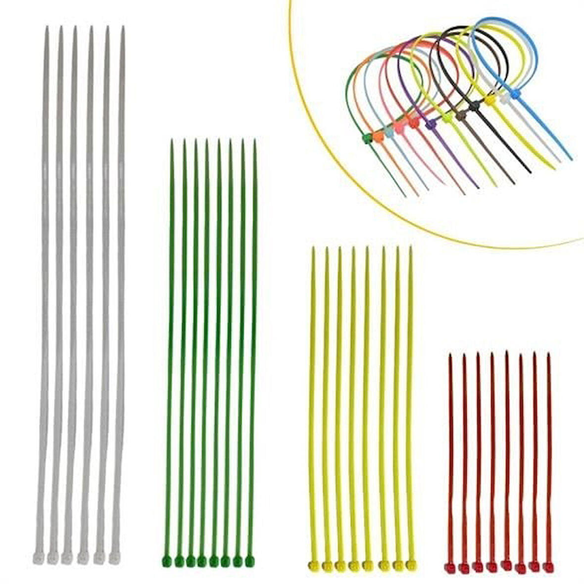  30 Parça Plastik Kablo Kelepçe Seti Kablo Düzenleyici Bağlama Bantları