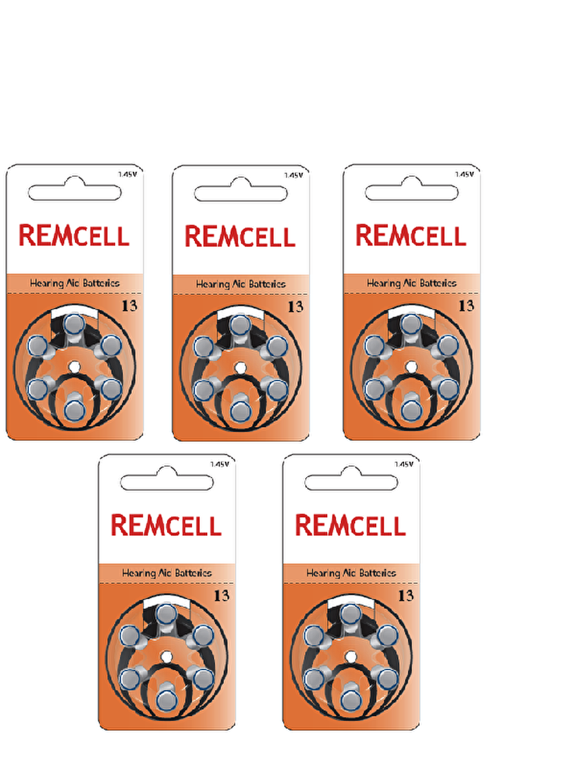 Remcell 13 Numara İşitme Cihaz Pili Kulaklık Pili 6'lı Blister-5 PAKET
