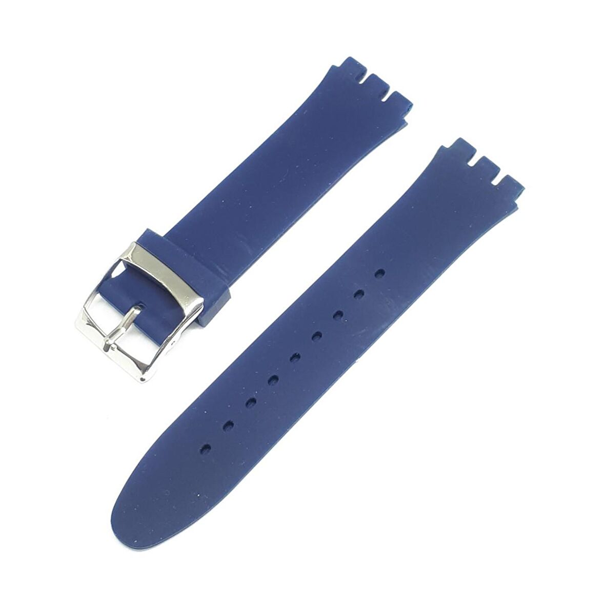19mm Swatch Uyumlu Lacivert Mavi Slikon Saat Kordonu