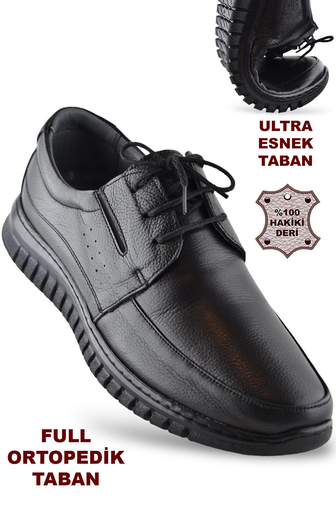 101 Tam Ortopedik Taban Hakiki Deri Erkek Ayakkabı Günlük Ultra Comfort