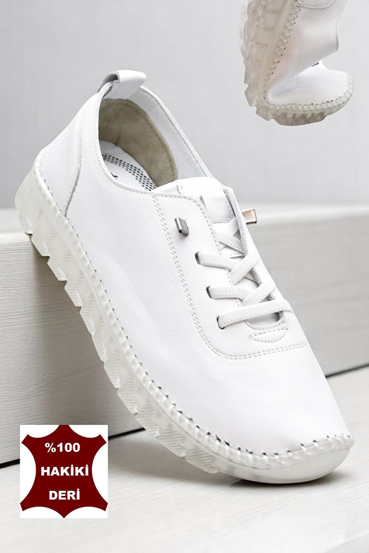 211 Tam Ortopedik Hafif Dolgu Taban Günlük Hakiki Deri Kadın Ayakkabı 