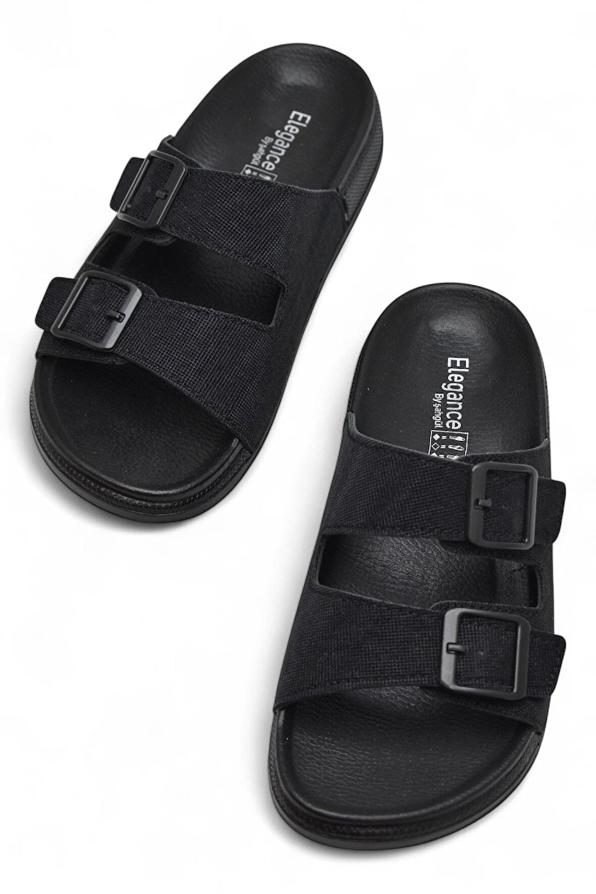 380 Rahat Ortopedik Taban Günlük Kadın Terlik Çift Toka Kadın Terlik Sim Detaylı