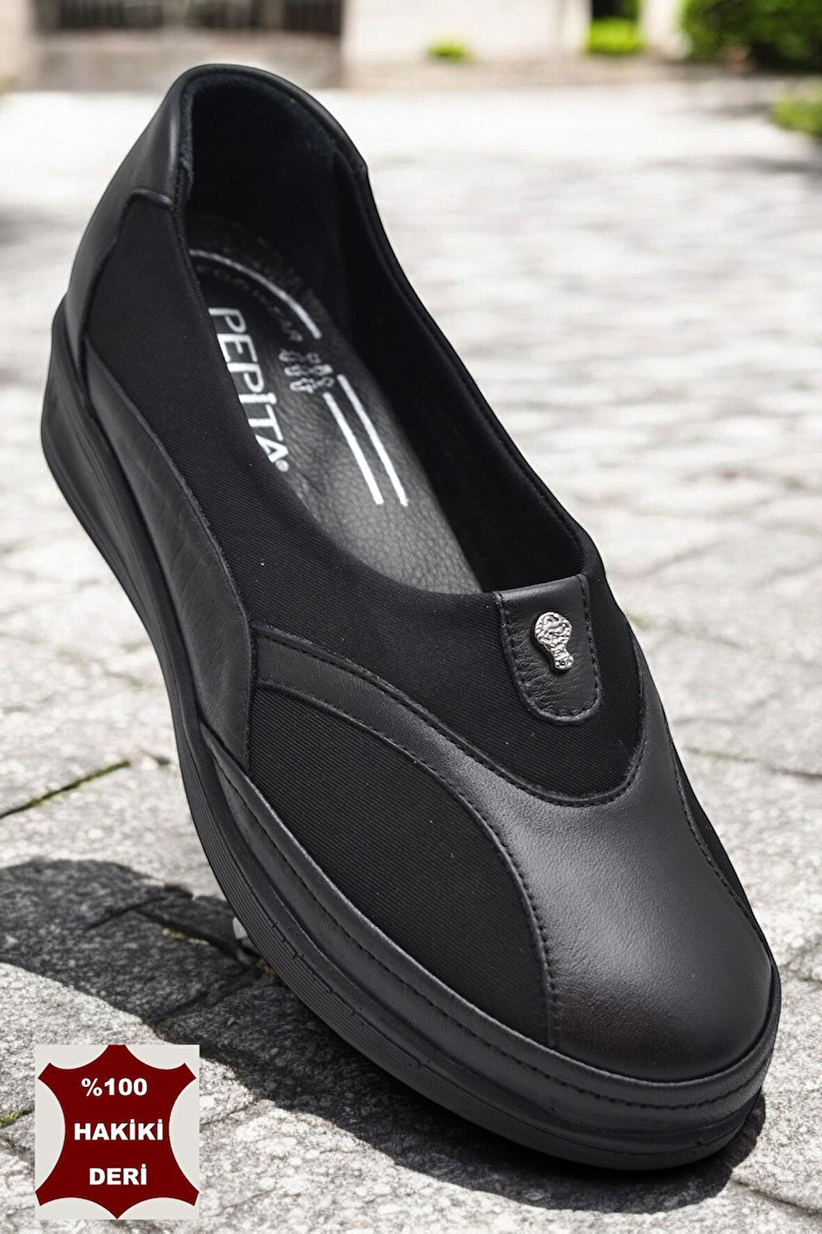 7507 Hafif Dolgu Tam Ortopedik Taban Hakiki Deri Kadın Ayakkabı Anne Ayakkabısı