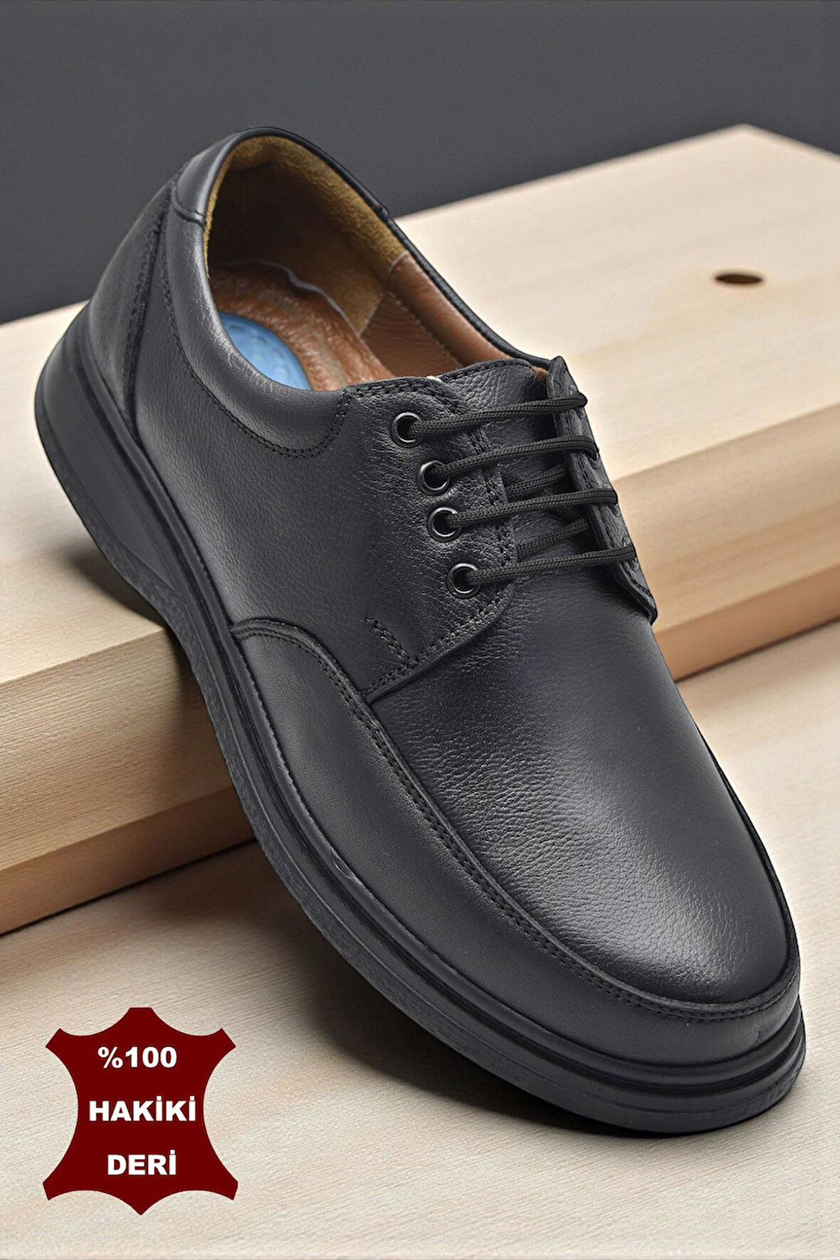 TAB430 Ortopedik Taban Hakiki Deri Erkek Ayakkabı Mevsimlik Baba Ayakkabısı