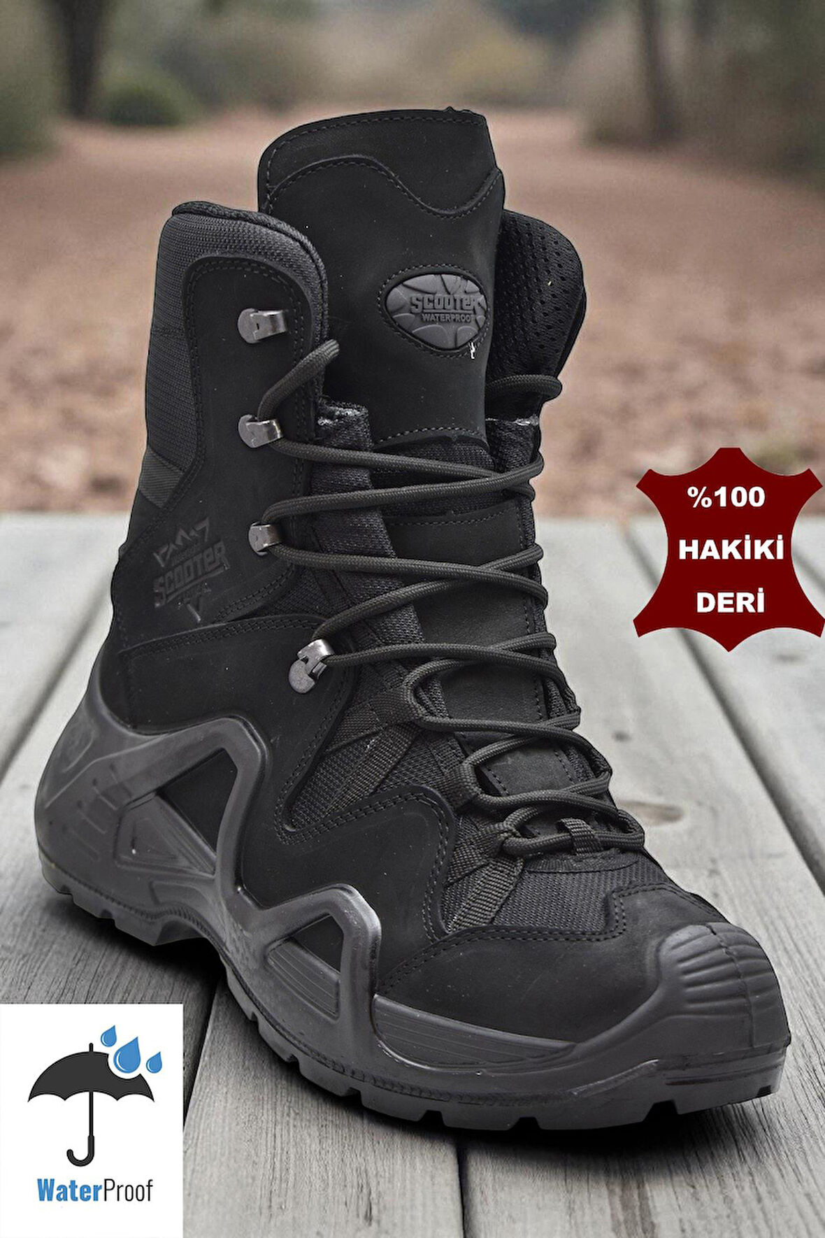 1490 Ortopedik Taban SU GEÇİRMEZ Hakiki Deri Erkek Bot Ayakkabı Askeri Tip Bot