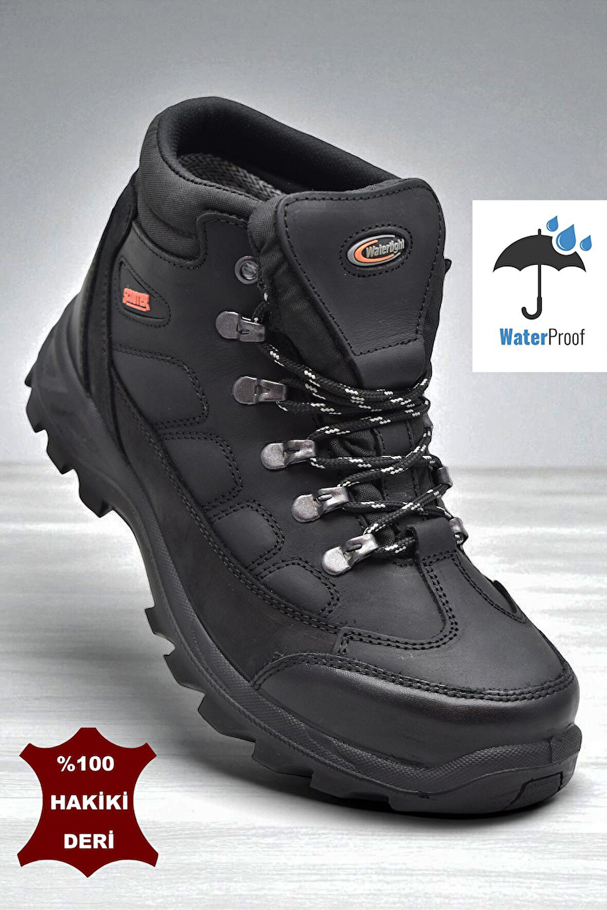 5538 Ortopedik Taban SU GEÇİRMEZ Unisex Hakiki Deri Bot Ayakkabı 