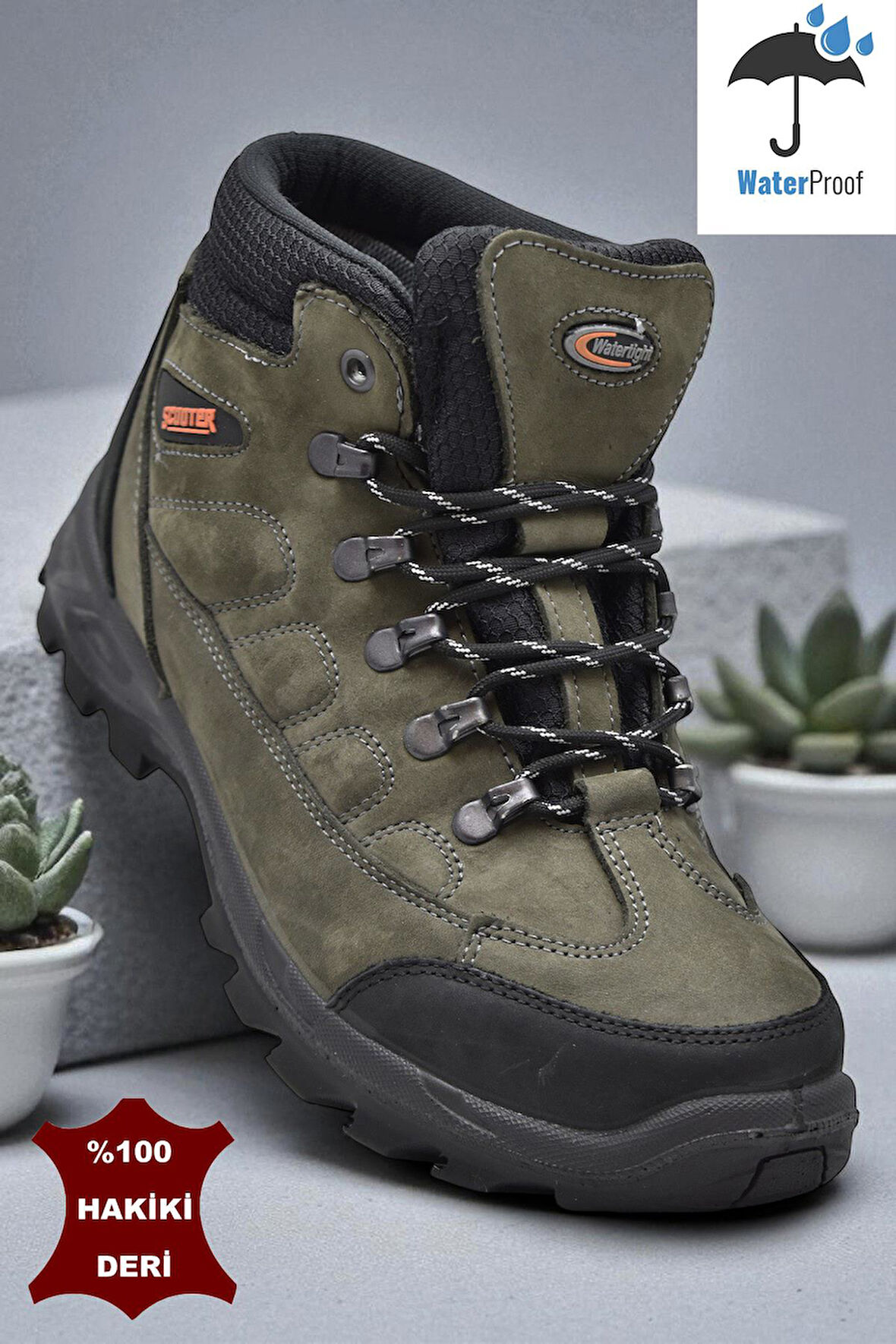 5538 Ortopedik Taban SU GEÇİRMEZ Unisex Hakiki Deri Bot Ayakkabı 