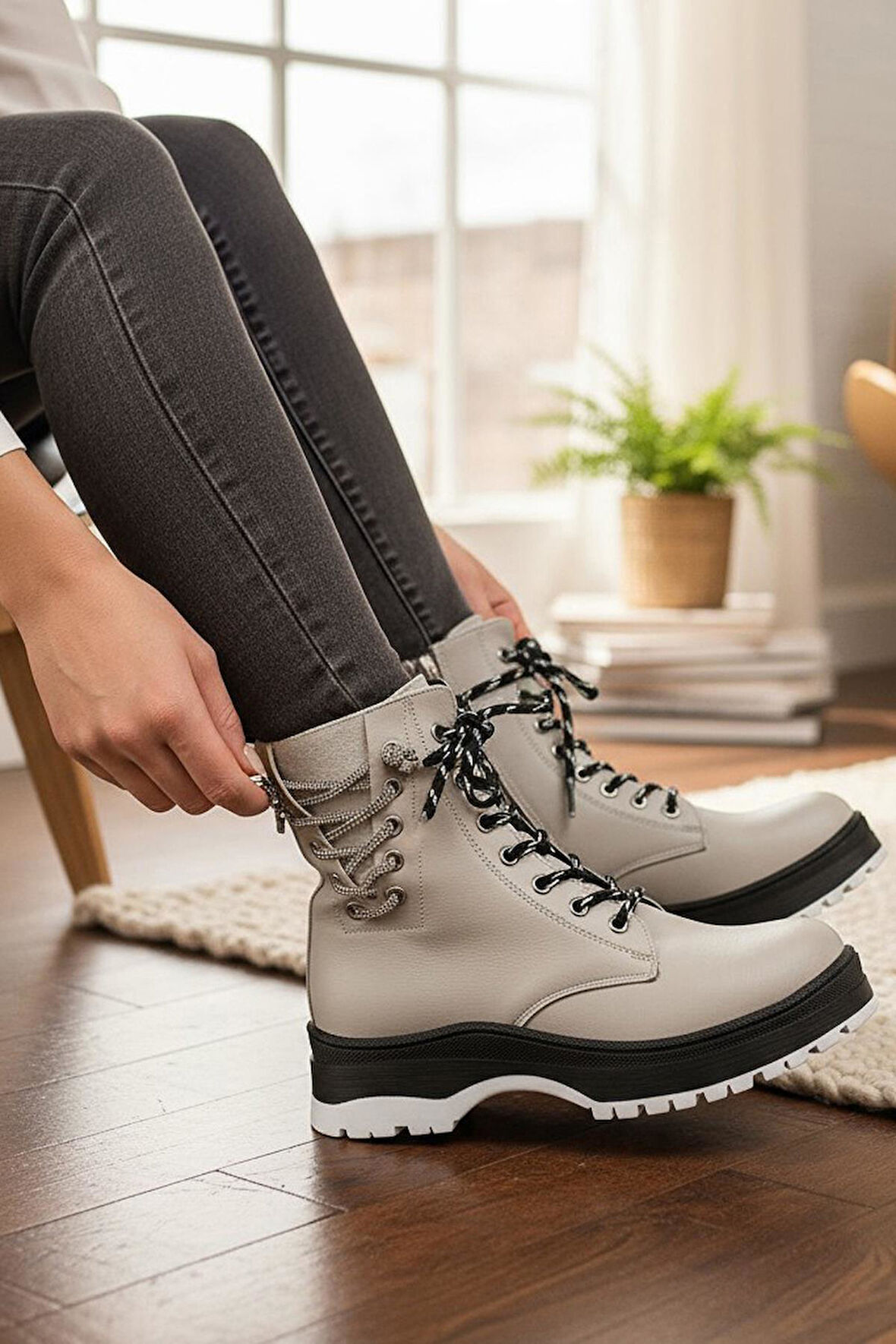 269 Ortopedik Bağcıklı Fermuarlı Kız Çocuk Bot Ayakkabı Kürklü Kız Çocuk Bot