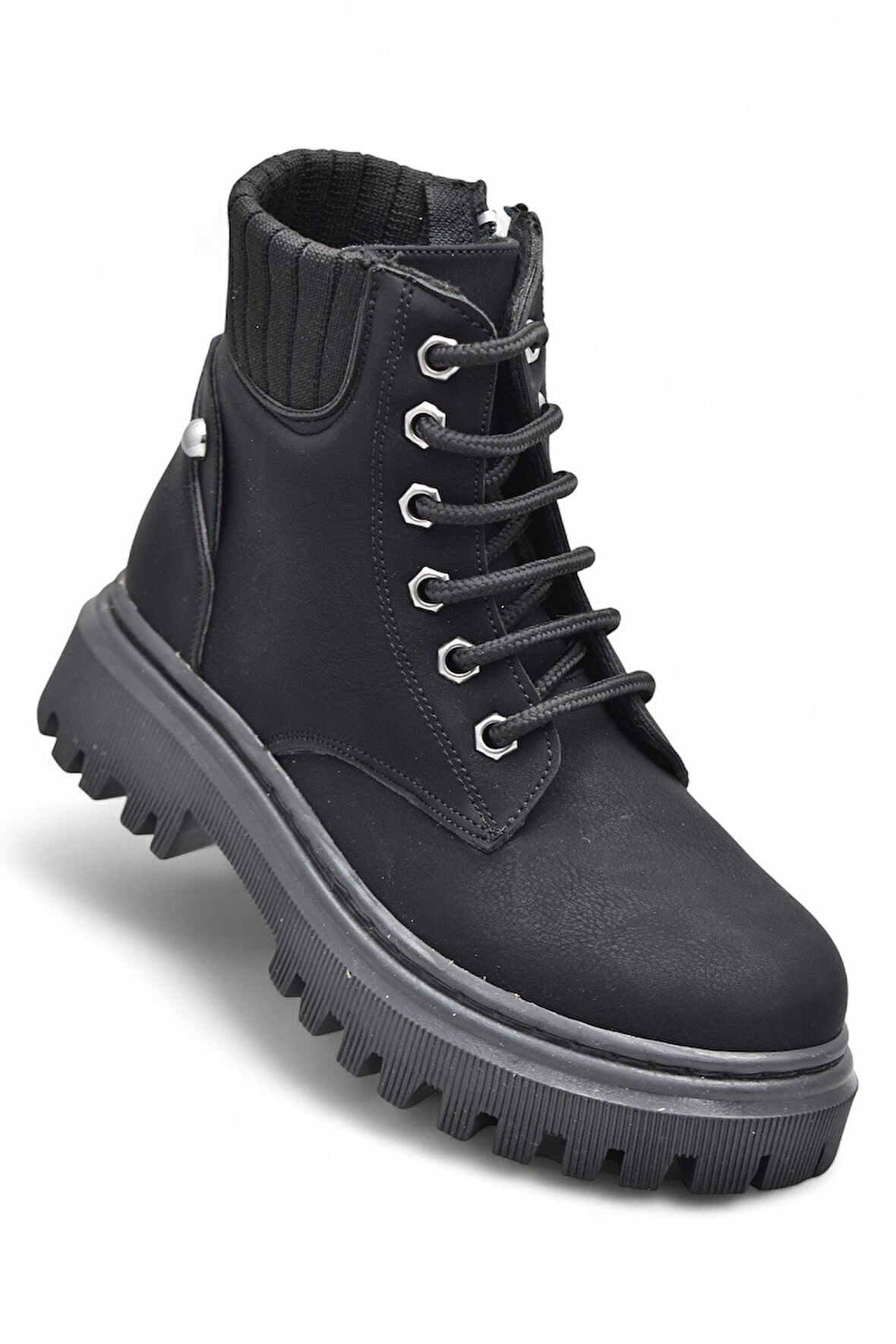 236 Ortopedik Bağcıklı Fermuarlı Kız Çocuk Bot Ayakkabı İçi Yünlü Kız Çocuk Botu