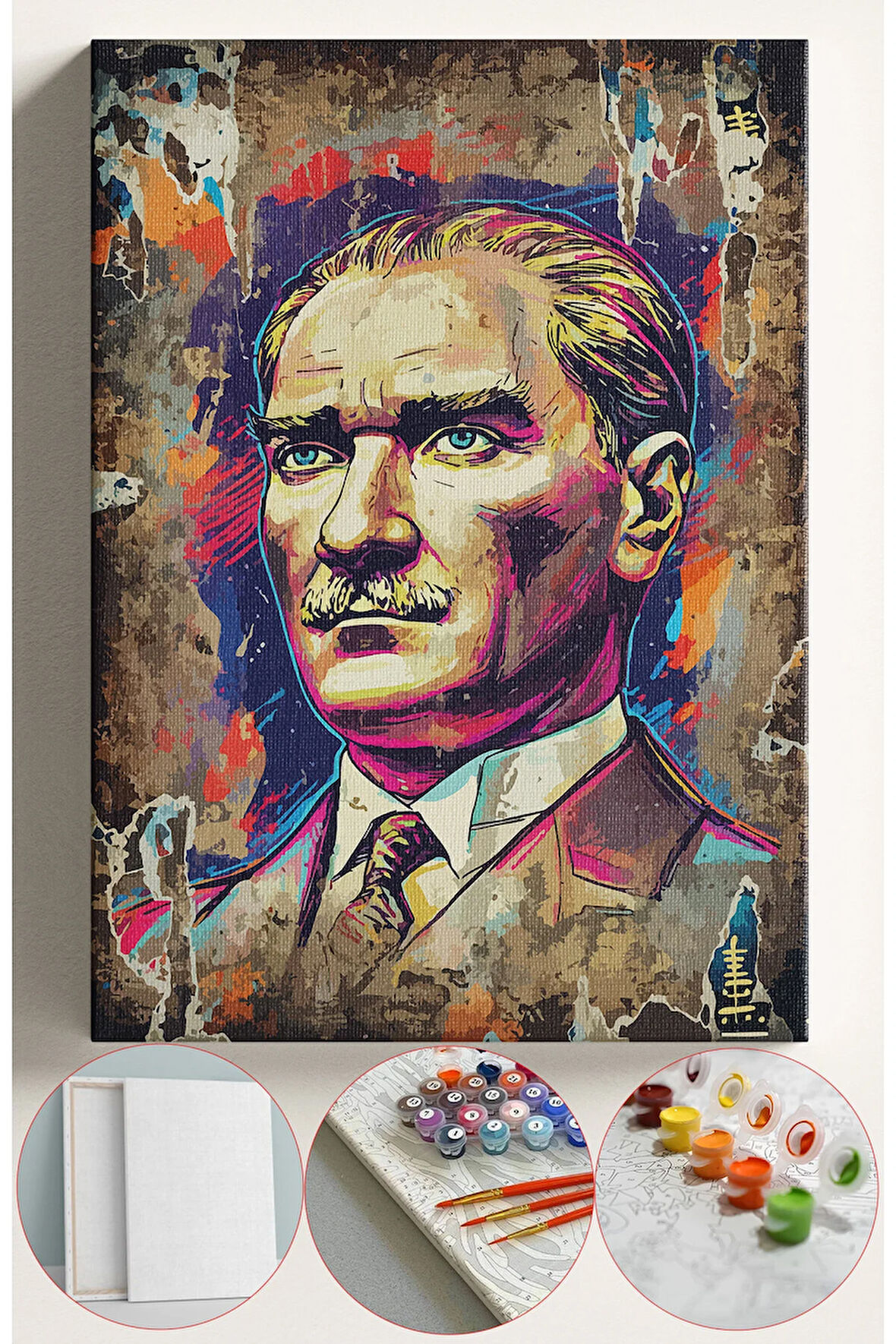 Sayılarla Boyama Seti Numaralı Tuval Fırça Boya 40x50 Cm - ATAM