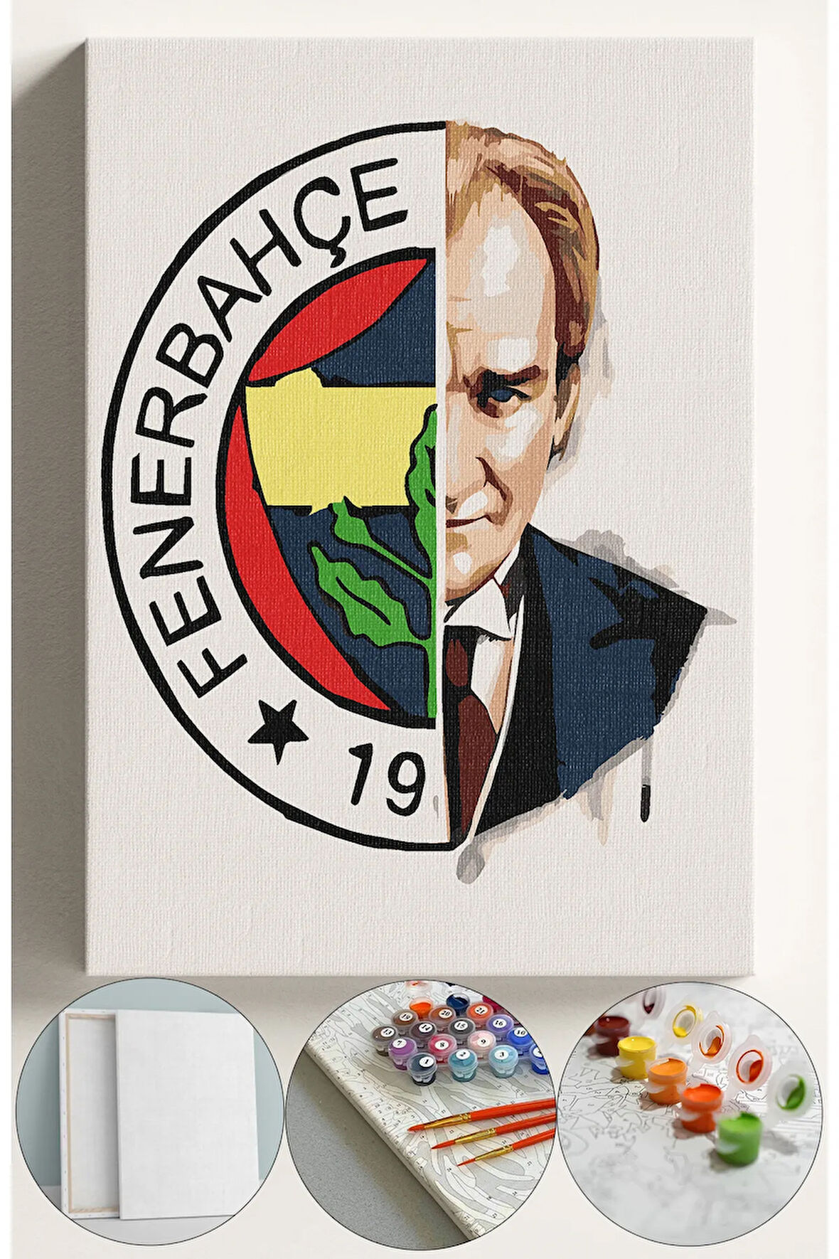 Sayılarla Boyama Seti Numaralı Tuval Fırça Boya 40x50 Cm - Atatürk Fener