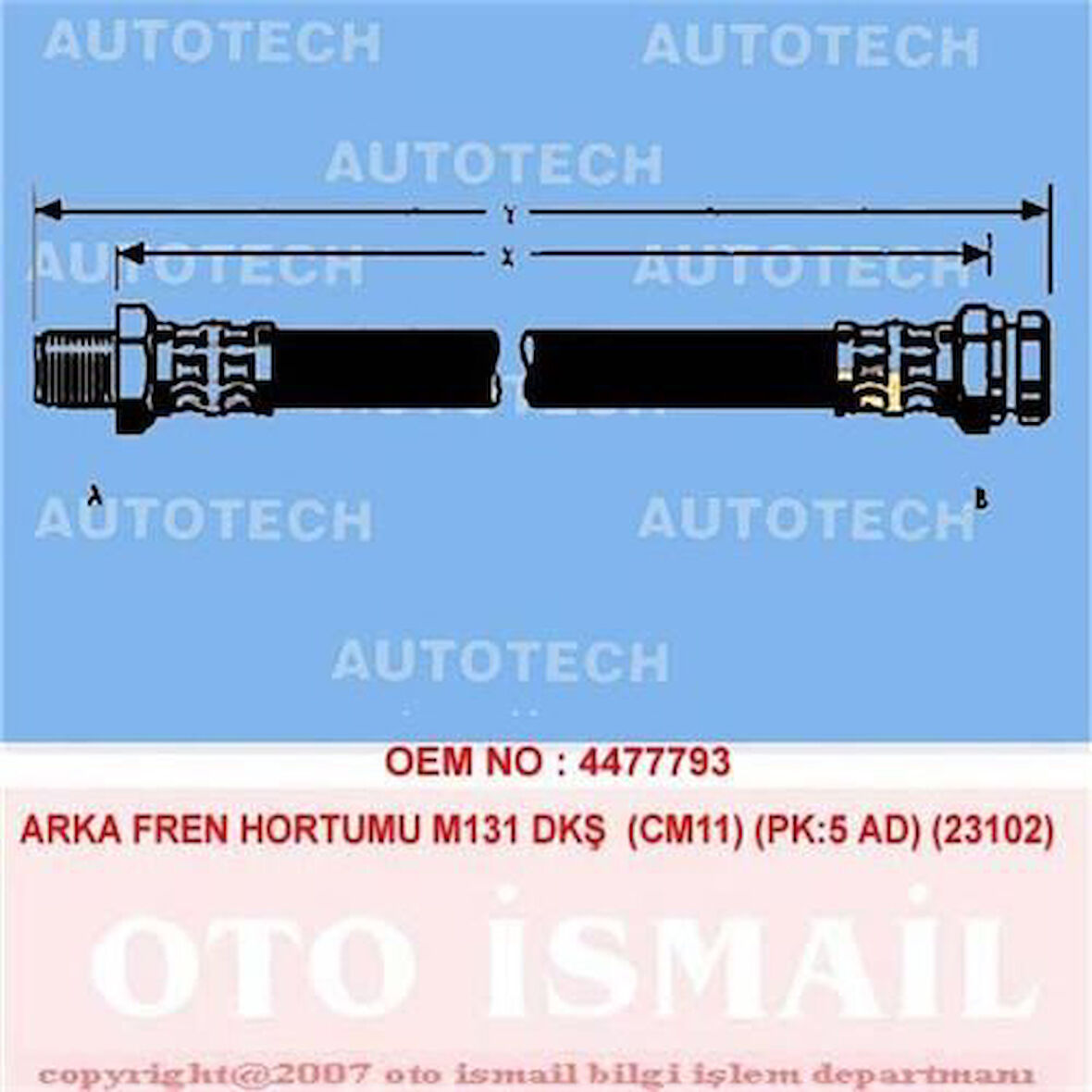 Autotech TM11 Arka Fren Hortumu Murat 131 DKS Cm11 Pk 5 Ad 23102 4477793