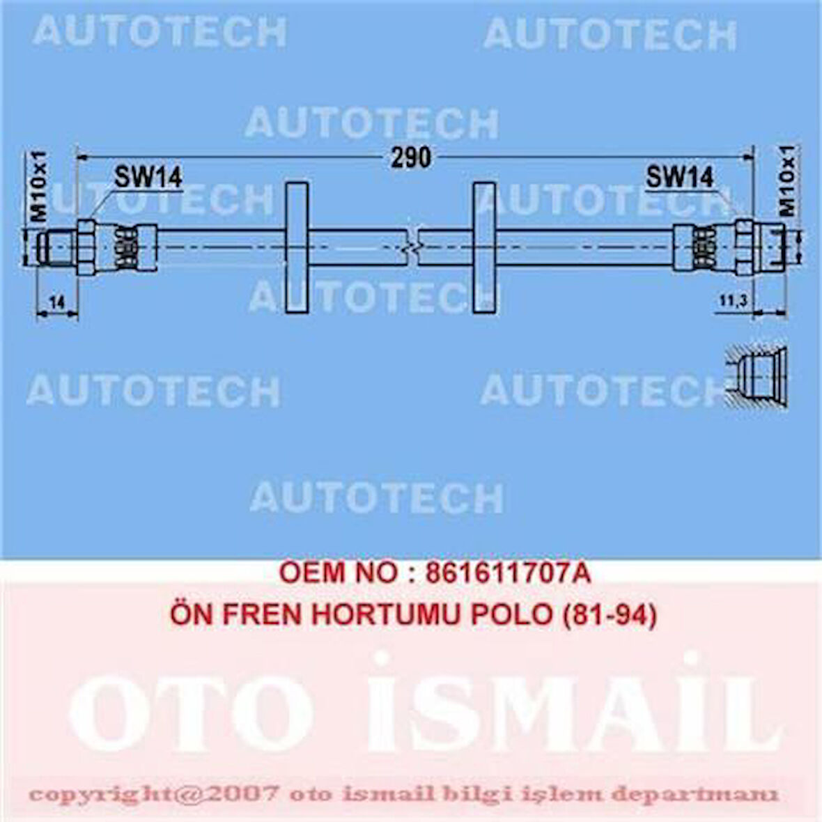Autotech Tvp02 Ön Fren Hortumu Polo 81-94