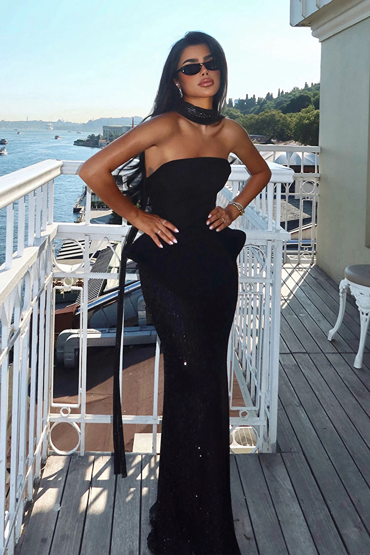 Siyah Viona Etek Üst Takım Abiye ATE-2709