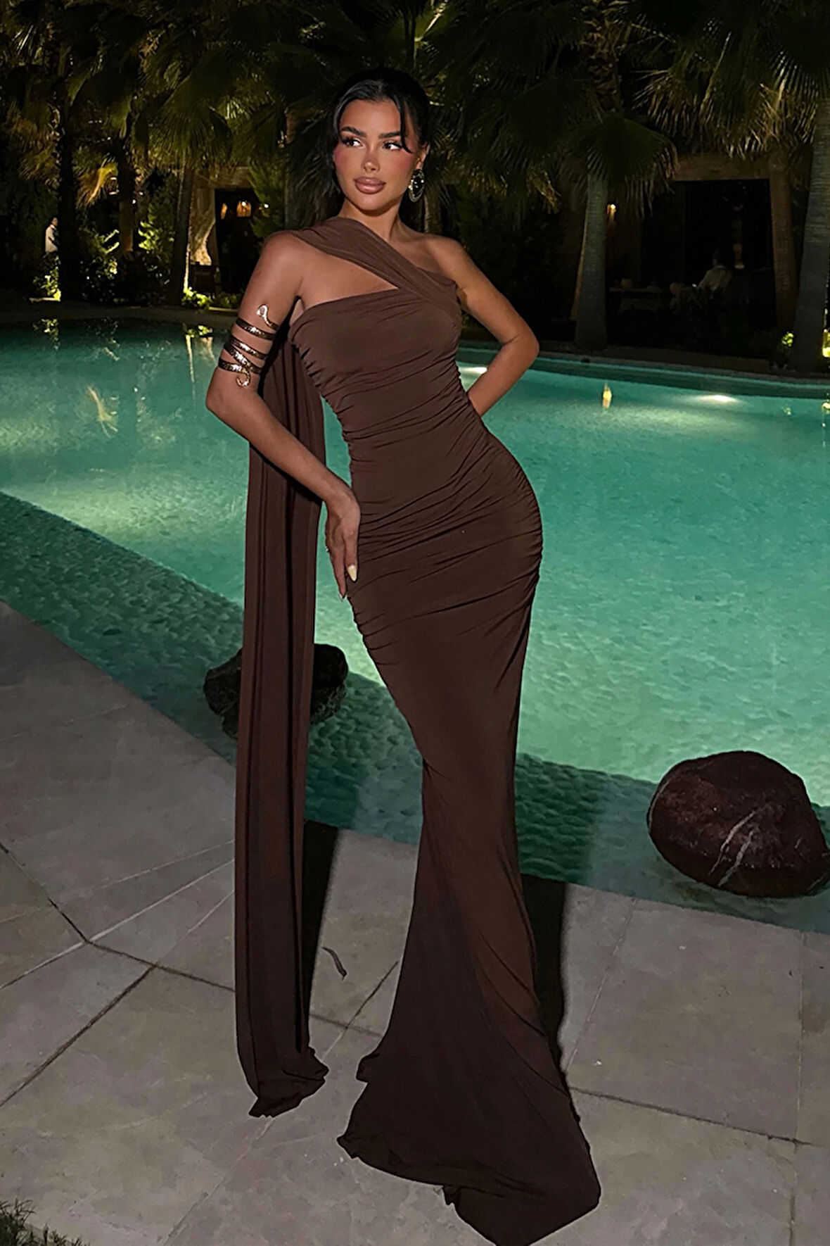 Kahverengi Coraline Çok Çeşit Bağlamalı Elbise ATE-2838