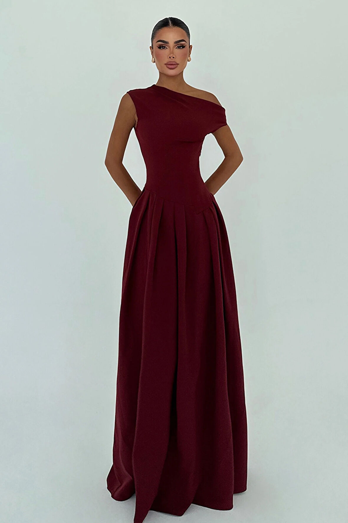 Siyah Bimala Kayık Yaka Elbise ATE-2928