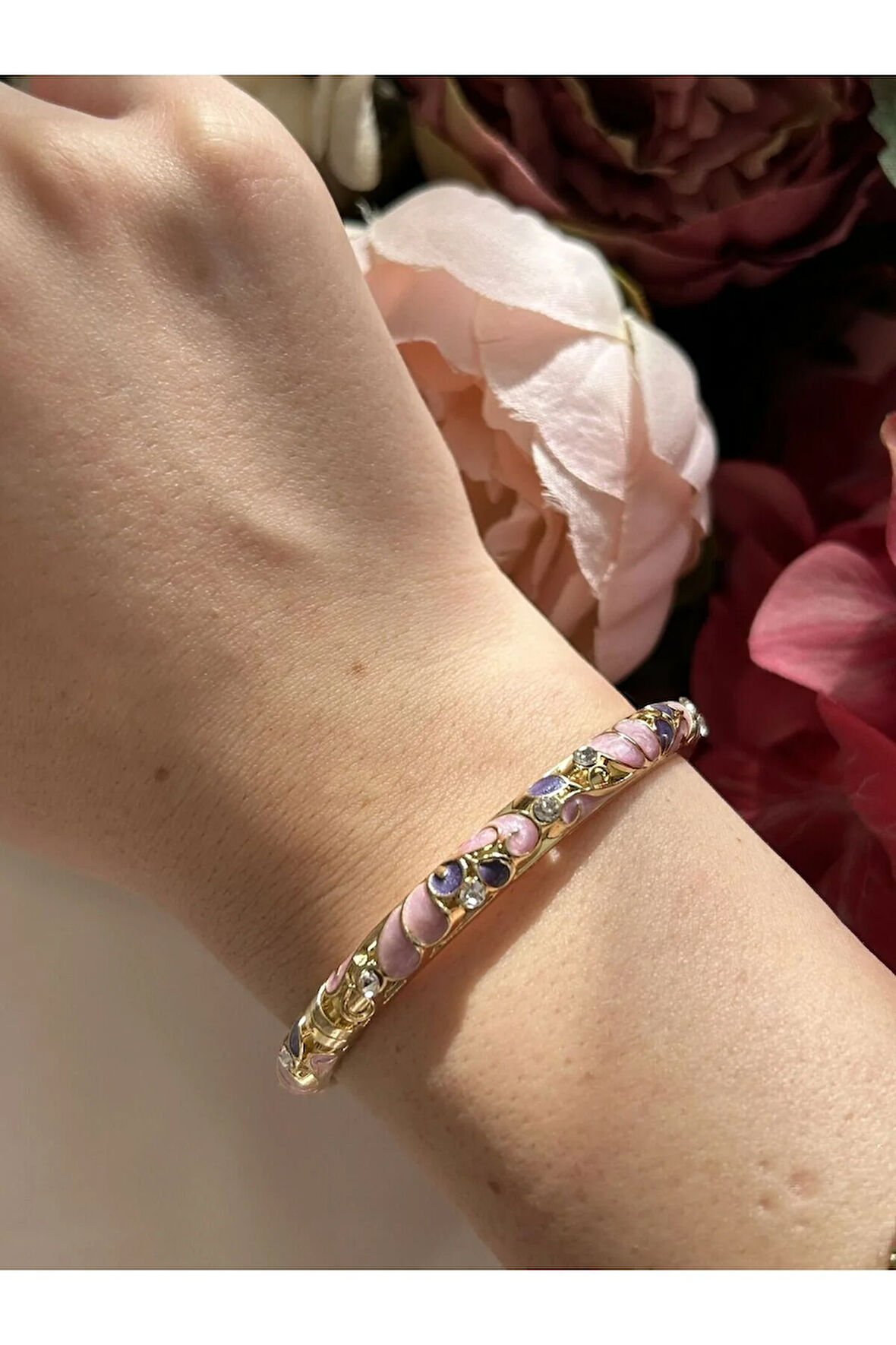 Pembe Kurdela Gold Bileklik