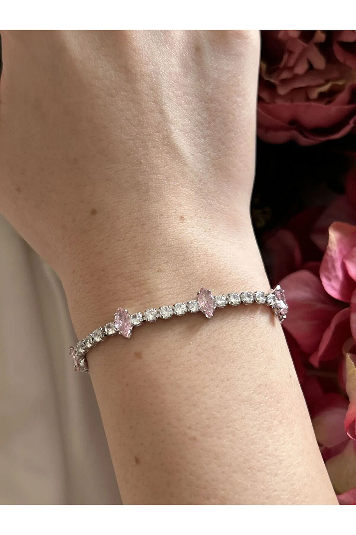 Zirkon Taşlı Gümüş Renk Gökyüzü Yıldız Bileklik