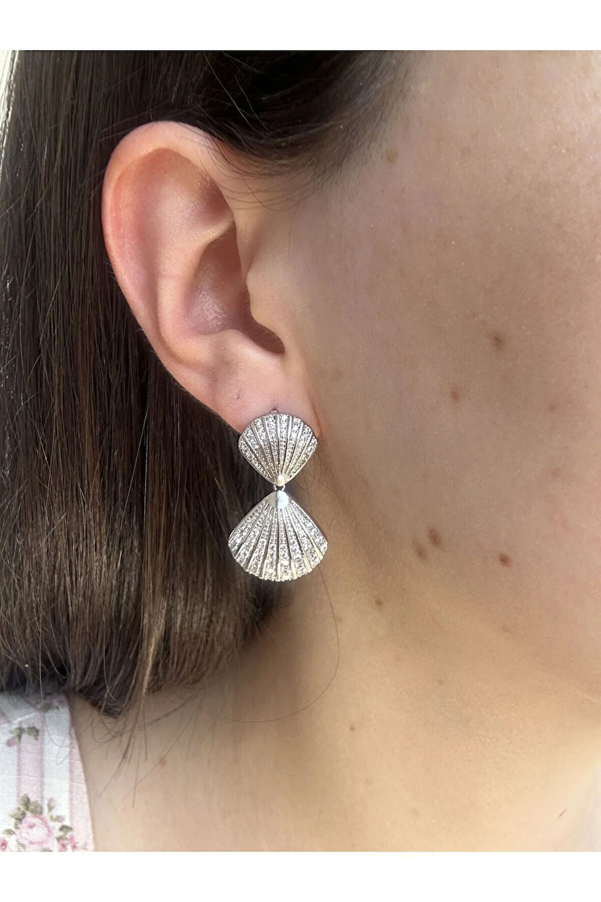 Çift Deniz Kabuğu Küpe