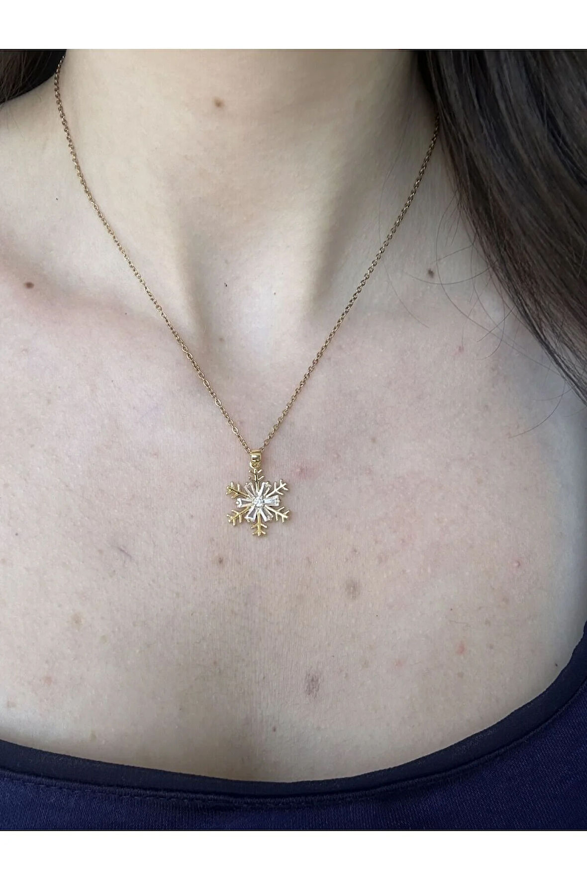 Gold Kar Tanesi Kolye